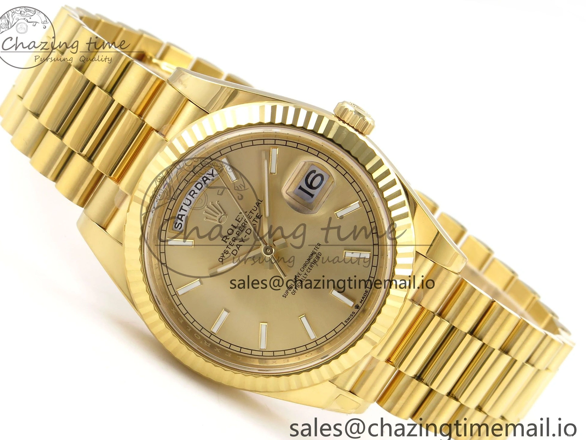 0508 Tailored Day Date 40 YG 228238 THBF 1:1 Best Edition YG Dial on President Bracelet VR3255 (Gain Weight) 952